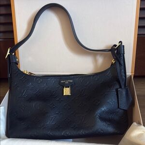 Louis Vuitton Black Shoulder Bag with Gold Hardware